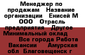 Менеджер по продажам › Название организации ­ Енисей-М, ООО › Отрасль предприятия ­ Другое › Минимальный оклад ­ 100 000 - Все города Работа » Вакансии   . Амурская обл.,Благовещенск г.